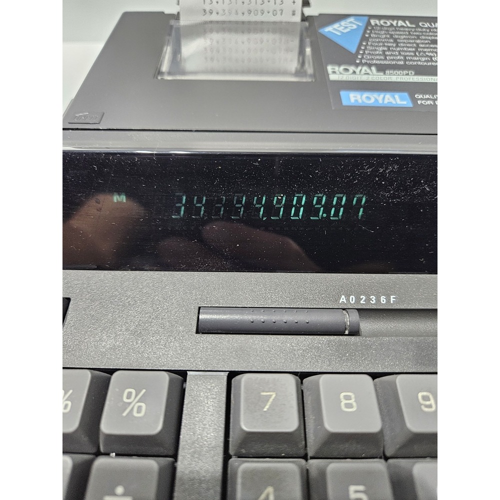 Royal 8500PD Ribbon Printer Electronic Calculator - TESTED & WORKS - Picture 4 of 8